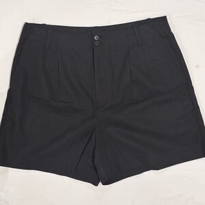 Madewell Pleated High Waist Black Shorts - 12 - NWT - Preppy Twee Academia